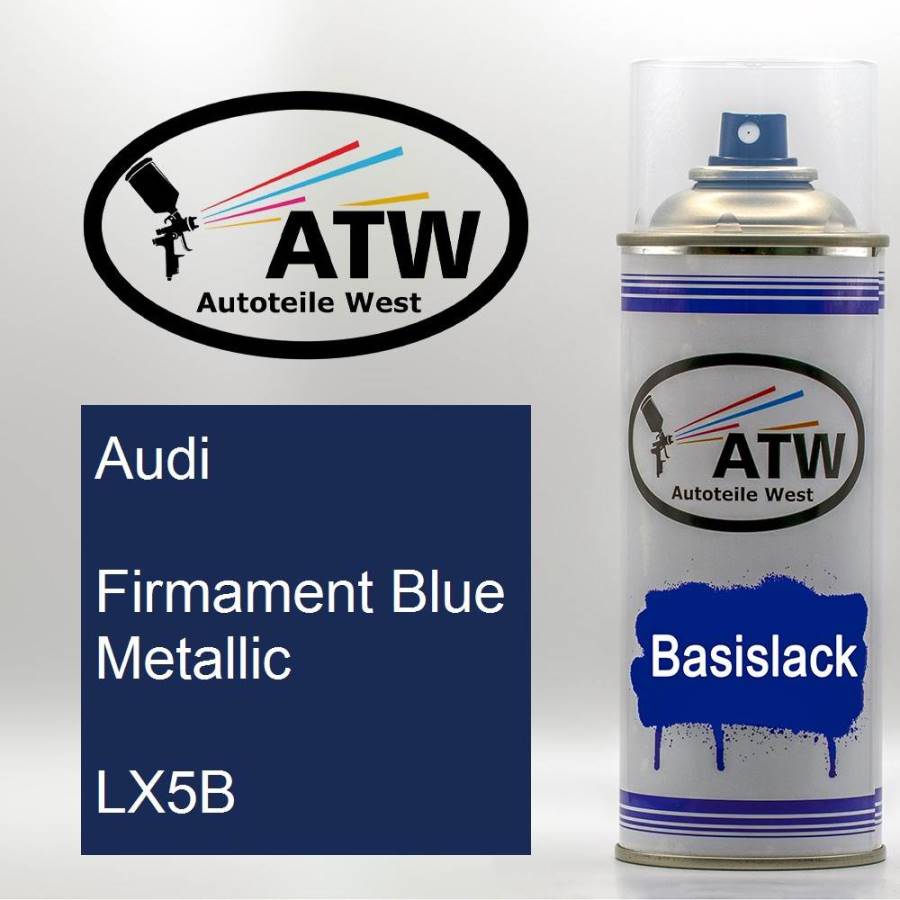 Audi, Firmament Blue Metallic, LX5B: 400ml Sprühdose, von ATW Autoteile West.